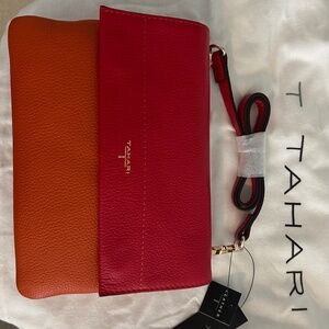 T Tahari Claire Red & Orange Crossbody; NWT; comes with 2 kinds of straps